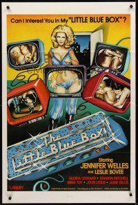 1e484 LITTLE BLUE BOX 1sh '78 sexy artwork of Jennifer Welles in TV screens!