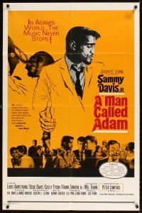 1e532 MAN CALLED ADAM 1sh '66 great images of Sammy Davis Jr. + Louis Armstrong playing trumpet!