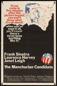 1e542 MANCHURIAN CANDIDATE 1sh '62 art of Frank Sinatra, directed by John Frankenheimer!