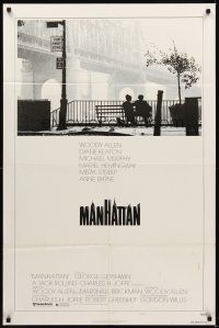 1e544 MANHATTAN style B 1sh '79 classic image of Woody Allen & Diane Keaton by bridge!