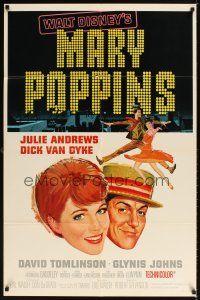1e553 MARY POPPINS style A 1sh '64 Julie Andrews & Dick Van Dyke in Disney's musical classic!
