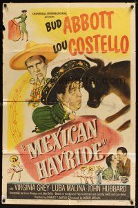 1e572 MEXICAN HAYRIDE 1sh '48 matador Bud Abbott & Lou Costello in Mexico, great art!