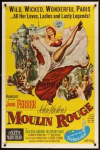 1e594 MOULIN ROUGE int'l 1sh '53 Jose Ferrer as Toulouse-Lautrec, art of sexy French dancer kicking leg!