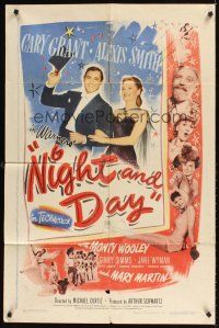 1e618 NIGHT & DAY 1sh '46 Cary Grant as composer Cole Porter who loves sexy Alexis Smith!