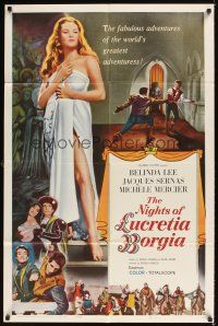 1e623 NIGHTS OF LUCRETIA BORGIA 1sh '60 Grieco's Le Notti di Lucrezia Borgia, sexy Belinda Lee!
