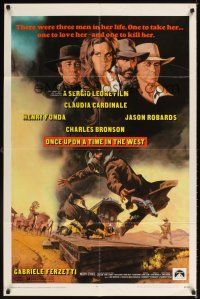 1e640 ONCE UPON A TIME IN THE WEST 1sh '69 Leone, art of Cardinale, Fonda, Bronson & Robards!