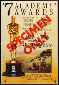 1e648 OUT OF AFRICA int'l awards printer's test 1sh '85 Redford & Streep, directed by Pollack!