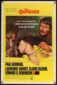1e652 OUTRAGE 1sh '64 Paul Newman as a Mexican bandit in a loose remake of Rashomon!