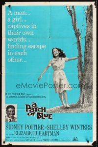 1e660 PATCH OF BLUE 1sh '66 Sidney Poitier & Elizabeth Hartman are each captive in their own world!