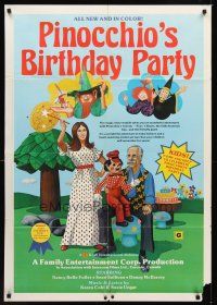 1e673 PINOCCHIO'S BIRTHDAY PARTY 1sh '74 artwork of children's characters!