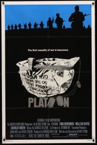 1e676 PLATOON 1sh '86 Oliver Stone, Tom Berenger, Willem Dafoe, Vietnam War!