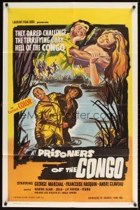 1e690 PRISONERS OF THE CONGO 1sh '60 savage Africa, art of the terrifying hell of the congo!