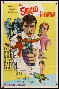 1e753 SCORPIO LETTERS 1sh '67 Richard Thorpe, cool art of Alex Cord with pistol!