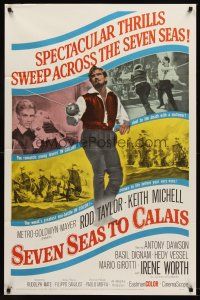 1e765 SEVEN SEAS TO CALAIS 1sh '62 pirate Rod Taylor sweeps across the seven seas!
