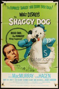 1e770 SHAGGY DOG 1sh R67 Disney, Fred MacMurray in the funniest sheep dog story ever told!
