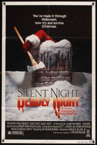 1e782 SILENT NIGHT, DEADLY NIGHT 1sh '84 the movie that went too far, X-mas horror!