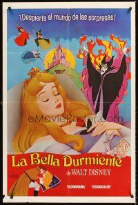 1e792 SLEEPING BEAUTY Spanish/U.S. 1sh R70s Walt Disney cartoon fairy tale fantasy classic!
