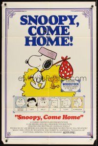 1e794 SNOOPY COME HOME 1sh '72 Peanuts, Charlie Brown, great image of Snoopy & Woodstock!