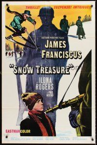 1e795 SNOW TREASURE int'l 1sh '67 James Franciscus,Ilona Rodgers,gold smuggling gutsy Norwegian kids