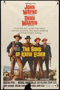 1e805 SONS OF KATIE ELDER 1sh '65 Martha Hyer, great line up of John Wayne, Dean Martin & more!