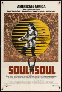 1e806 SOUL TO SOUL 1sh '71 great art of Tina Turner performing from America to Africa!