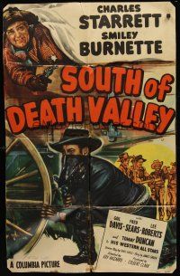 1e809 SOUTH OF DEATH VALLEY 1sh '49 Charles Starrett as the Durango Kid, Smiley Burnette!