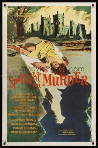 1e814 SPOTLIGHT ON MURDER 1sh '61 Georges Franju, French, really cool noir artwork!