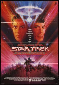 1e820 STAR TREK V advance 1sh '89 The Final Frontier, art of Shatner & Nimoy by Bob Peak!