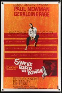 1e836 SWEET BIRD OF YOUTH 1sh '62 Paul Newman, Geraldine Page, from Tennessee Williams' play!