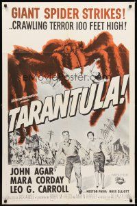 1e854 TARANTULA 1sh R64 Jack Arnold, great art of town running from 100 foot high spider monster!
