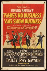 1e873 THERE'S NO BUSINESS LIKE SHOW BUSINESS 1sh '54 Marilyn Monroe & cast members in line-up!