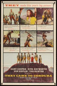 1e875 THEY CAME TO CORDURA 1sh '59 Gary Cooper, Rita Hayworth, Tab Hunter, Van Heflin!