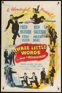 1e880 THREE LITTLE WORDS 1sh '50 art of Fred Astaire, Red Skelton & super sexy dancing Vera-Ellen!