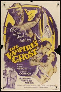 1e921 VAMPIRE'S GHOST 1sh R57 sexy Adele Mara, voodoo, slave of the blood lust!