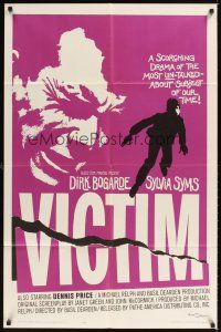 1e927 VICTIM 1sh '62 homosexual Dirk Bogarde is blackmailed, directed by Basil Dearden!