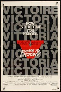 1e930 VICTORY int'l black style 1sh '81 John Huston, Stallone, Caine & Pele, Escape to Victory!