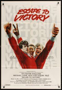 1e931 VICTORY red title style int'l 1sh '81 John Huston, Stallone, Caine & Pele, Escape to Victory!