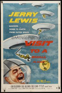 1e938 VISIT TO A SMALL PLANET 1sh '60 wacky alien Jerry Lewis saucers down to Earth from space!