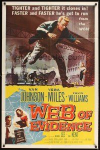 1e953 WEB OF EVIDENCE 1sh '59 Cronin's Beyond This Place, Van Johnson & Vera Miles in England!