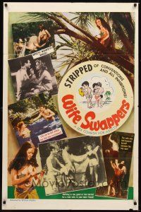 1e966 WIFE SWAPPERS 1sh 1960s sexy adult comedy, stripped of conventions & inhibitions!