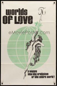 1e984 WORLDS OF LOVE 1sh '60s eroticism of the entire world, outrageous sexy image!