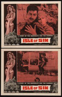 1f941 ISLE OF SIN 2 LCs '62 half-clad sexy castaway, the desperate and the damned!