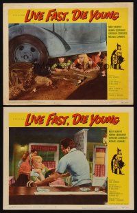1f943 LIVE FAST DIE YOUNG 2 LCs '58 Norma Eberhardt, Mike Connors attacking Mary Murphy!