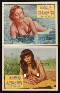 1f956 NAKED AMAZON 2 LCs '55 topless South American jungle native + sexy girl in bikini in ocean!