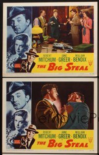 1f721 BIG STEAL 5 LCs '49 Robert Mitchum, William Bendix, Jane Greer, Don Siegel film noir!