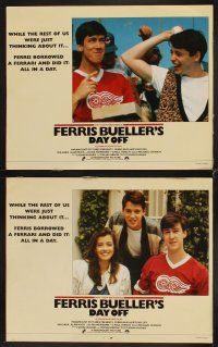 1f211 FERRIS BUELLER'S DAY OFF 8 English LCs '86 Matthew Broderick, sexy Mia Sara, Alan Ruck!
