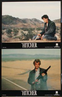 1f012 HITCHER 10 English LCs '86 Rutger Hauer, C. Thomas Howell, terror starts the moment he stops!