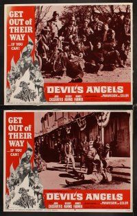 1f164 DEVIL'S ANGELS 8 LCs '67 AIP, Roger Corman, their god is violence, lust their law!