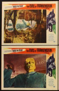 1f194 EVIL OF FRANKENSTEIN 8 LCs '64 Peter Cushing, Hammer, wonderful monster images!