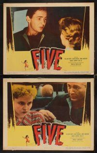 1f214 FIVE 8 LCs '51 Arch Oboler, post-apocalyptic sci-fi, 5 survivors, but only 1 woman!
